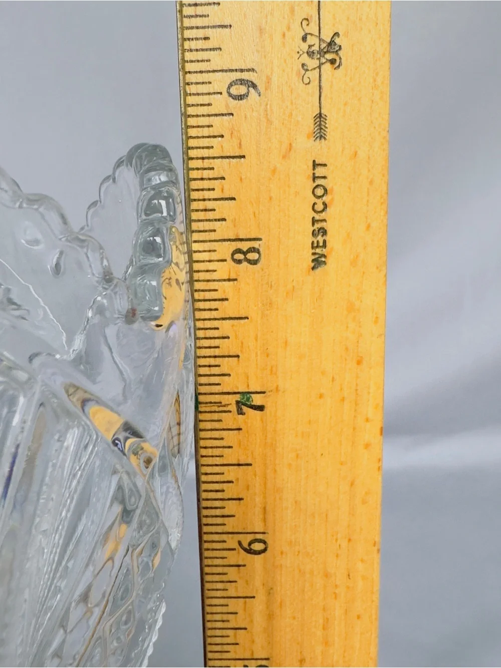 Vintage Bryce Higbee Palm Leaf Clear Glass 8.5
